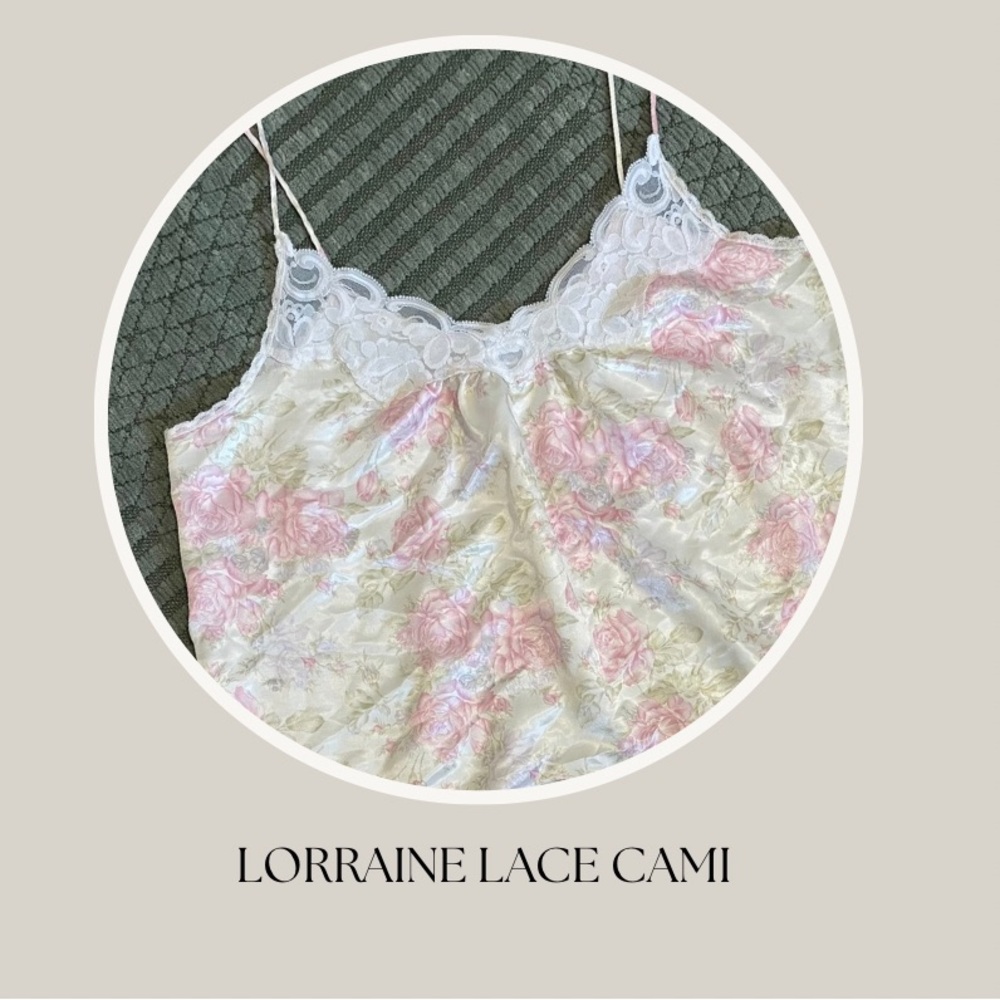 Lorraine Floral Lace Chemise - Pink and Cream
